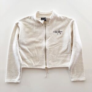 Vintage 90s EXIST Zip Up Jacket Friday Harbor WA Embroidered Logo White Small